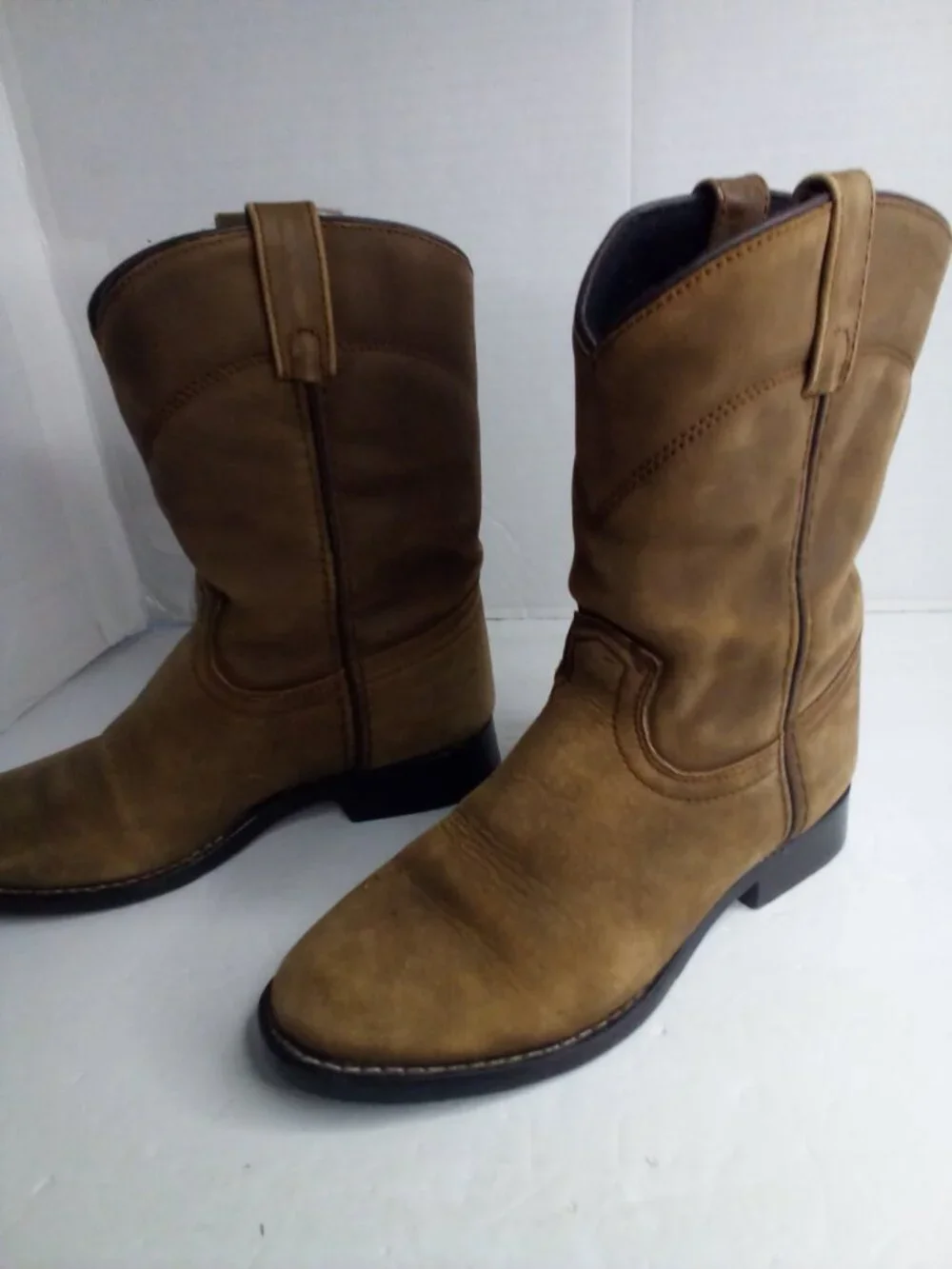 Smokey Mountain Boots Youth Boys 3.5 Roper Western Cowboy Leather Round Toe